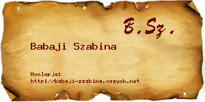 Babaji Szabina névjegykártya