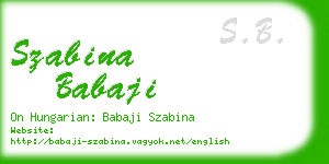 szabina babaji business card